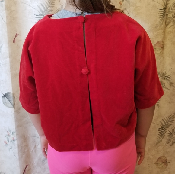 Vintage velvet cropped top ~Large - Picture 5 of 5